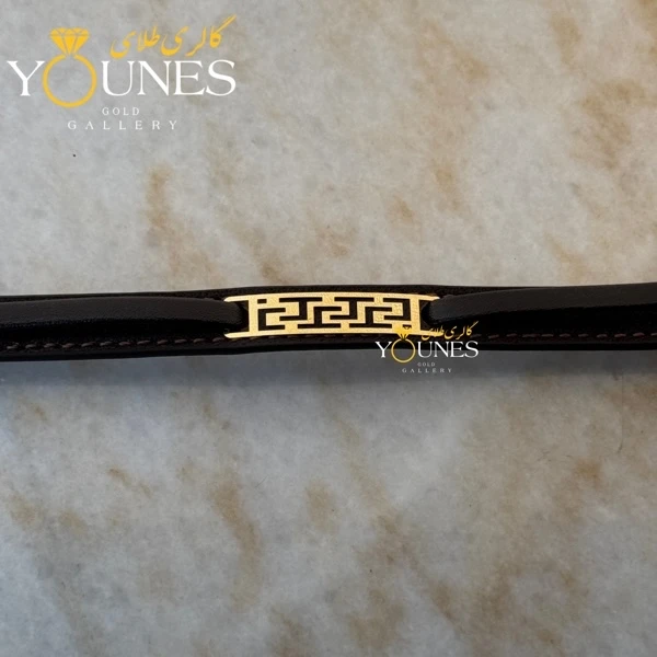 دستبند طلا چرم مردانه ورساچه L122 ورساچ